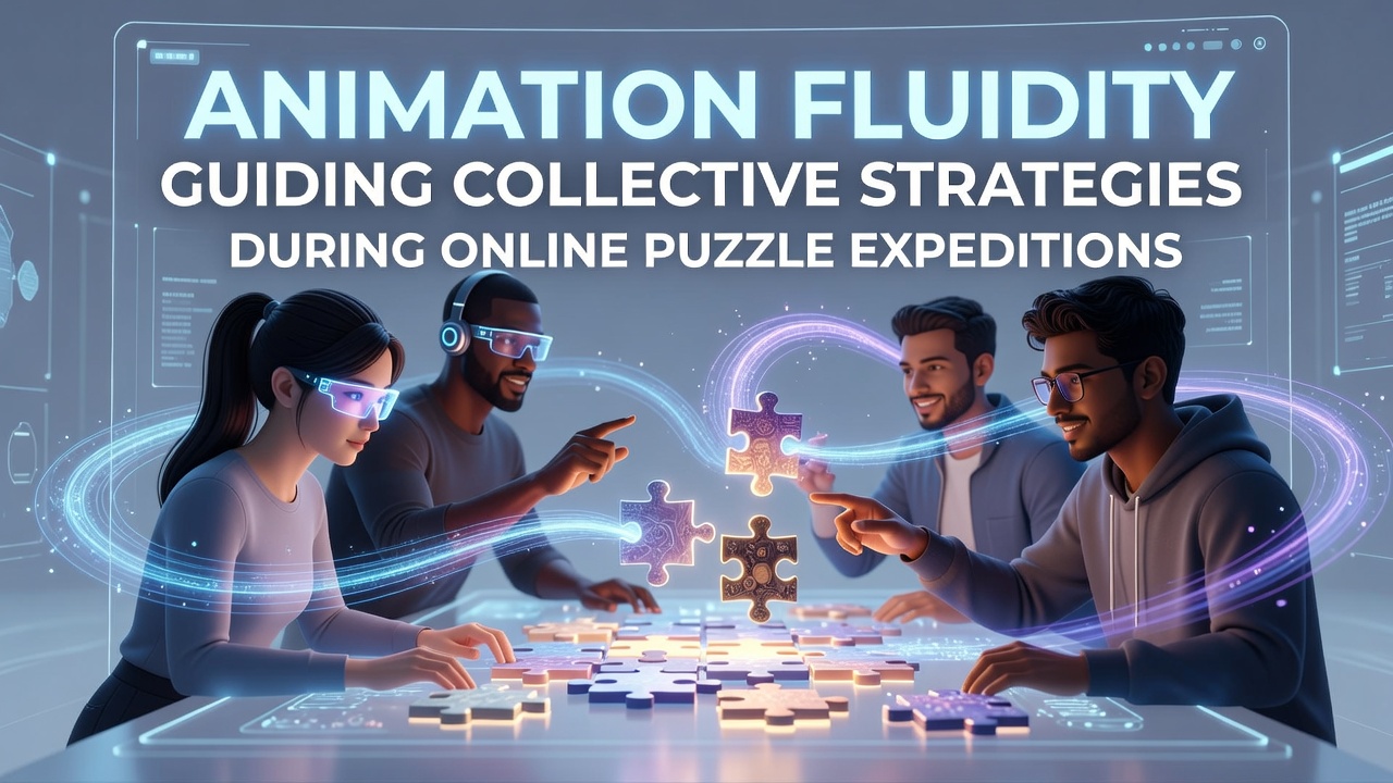 Fluid animation sequences showing synchronized puzzle piece movements in a browser-based multiplayer expedition interface