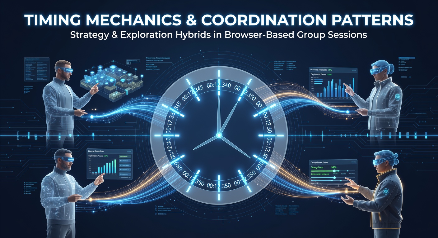 Players coordinating movements in a browser-based strategy exploration hybrid during a timed group session