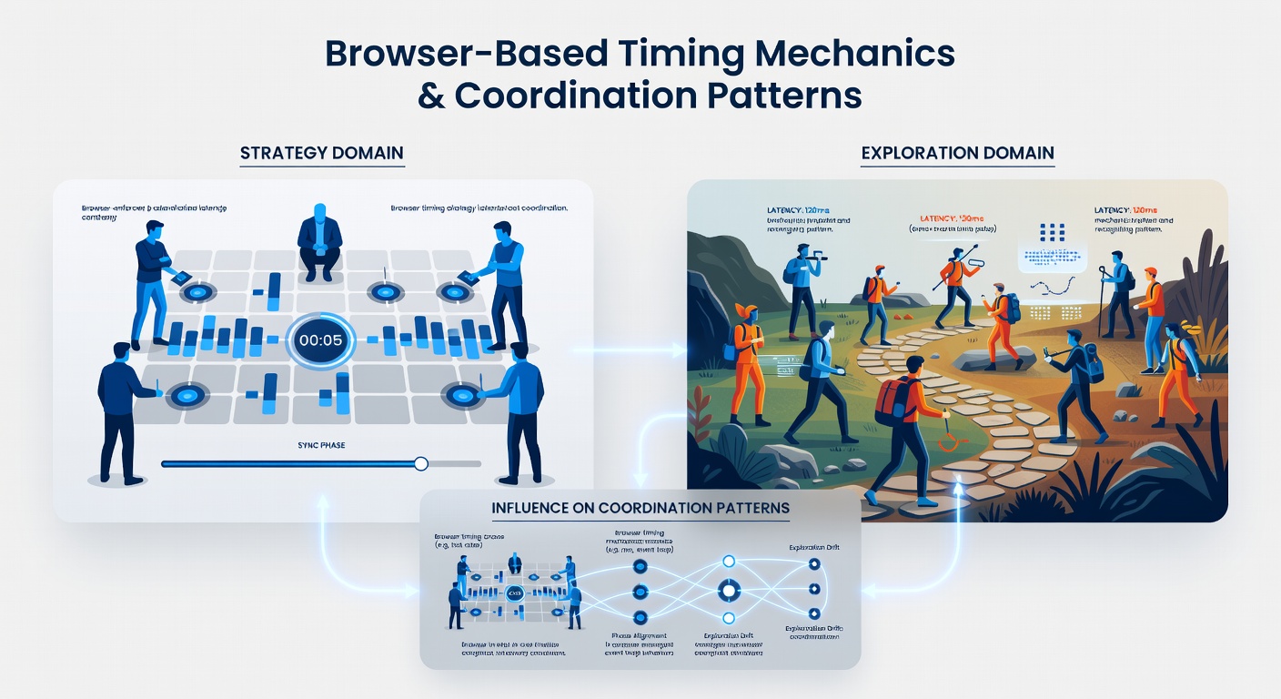 Group interface showing synchronized timers and shared exploration markers in a browser strategy game