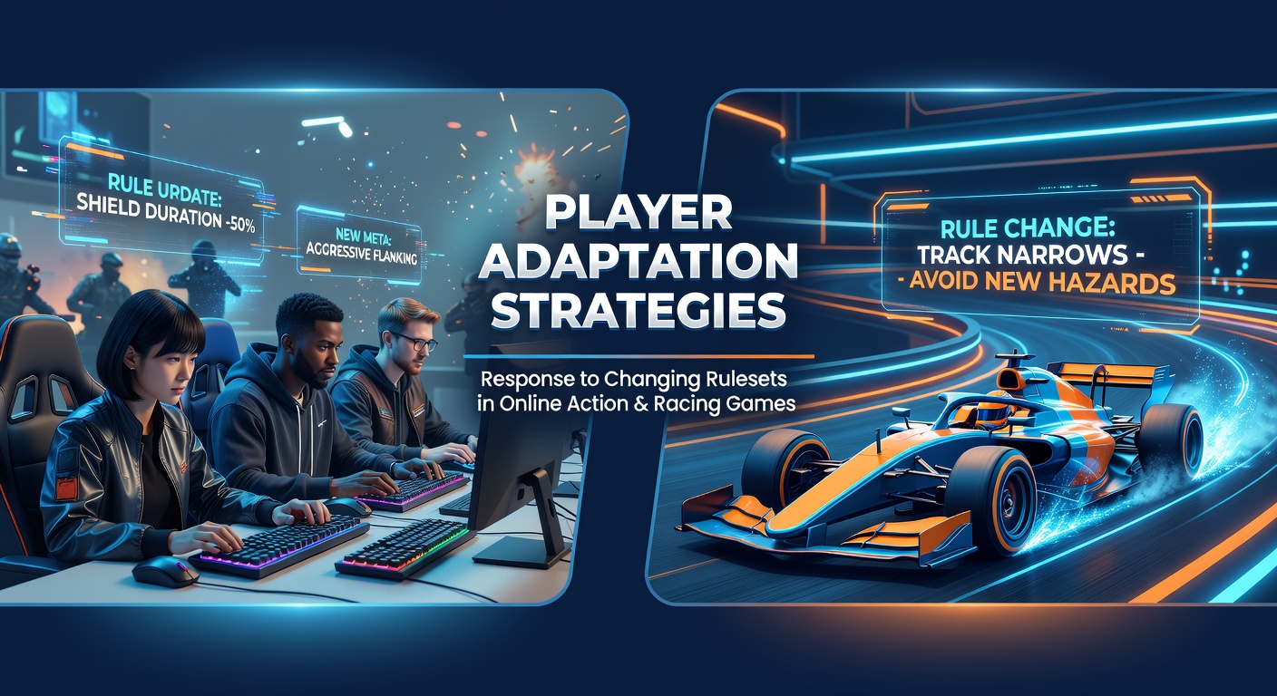 Players analyzing updated rules in an online racing game interface during a competitive session