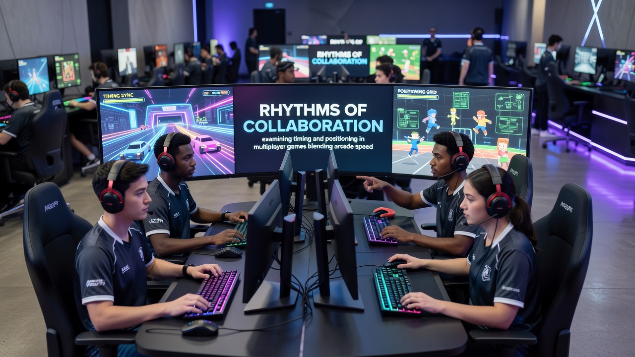 Team members adjusting positions to meet timed puzzle requirements in an adventure-arcade blend