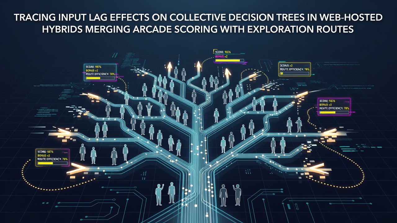Diagram showing input lag propagation through decision tree nodes in a browser-based hybrid game environment